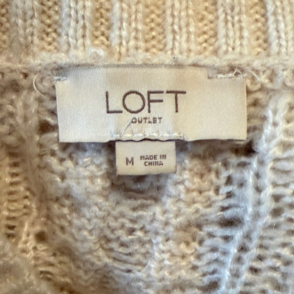 LOFT Beige Textured Sweater - Picture 2 of 2